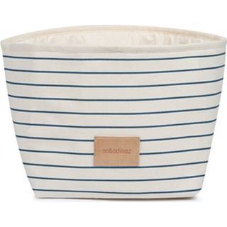 👉 Opbergmand blauw active Nobodinoz little django - blue thin stripes natural 8435574922380
