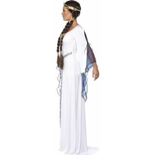 👉 Jurk witte m meerkleurig vrouwen lange middeleeuwse verkleed kostuum voor dames - Carnavalskleding middeleeuwen thema verkleedoutfit Jonkvrouw/prinses Griekse/Romeinse godin 8719538065970