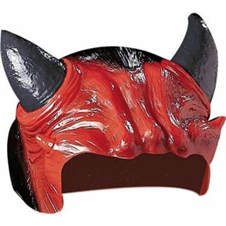 👉 Hoofddeksel One Size meerkleurig Halloween - verkleedkleding duivel met hoorns masker 8718758131229