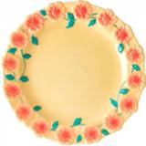 👉 Bord beige oranje One Size Rice - Ceramic Lunch Plate with Embossed Flower Design maat Size, beige/oranje 5708315218152