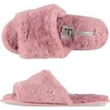 👉 Roze huisslippers/instapsloffen/pantoffels met bont voor dames - Roze slippers voor dames