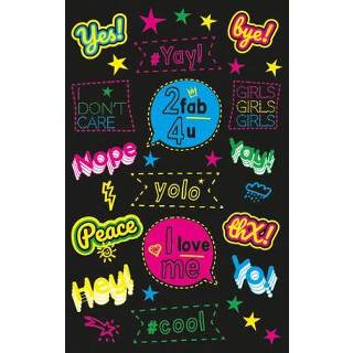 👉 Etiket One Size Color-GeenKleur kinderen Neon Z-design Kids teksten 4004182550113