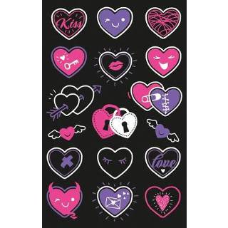 Etiket One Size Color-GeenKleur kinderen Neon Z-design Kids hartjes pakje a 1 vel 4004182550151