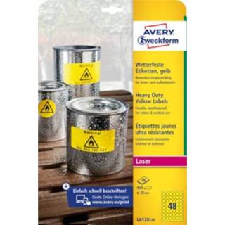 👉 Etiket geel polyester One Size Color-Geel Avery etiketten Zweckform rond 30 mm 960 stuks 4004182048429