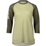 👉 POC - Women's MTB Pure 3/4 Jersey - Fietsshirt maat XL, beige/olijfgroen