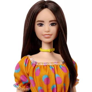 👉 Barbiepop One Size roze Barbie Fashionistas 160 Polka Stippen Off Shoulder Jurkje 887961900323