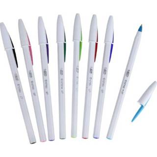 👉 Balpen wit One Size Color-Wit BIC balpennen 1,3 mm 14 cm 8 stuks 3086123494657