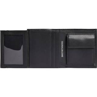 👉 Portemonnee zwart One Size GeenKleur mannen Calvin Klein Enamel plaque N/S trifold w/coin - heren black 8719854853602