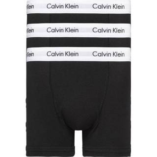 👉 Boxershort zwart witte elastaan xxl|3xl male Calvin Klein 3-pack trunk boxershorts - zwart/witte band