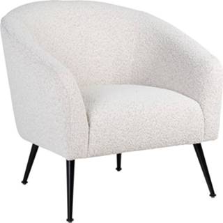 👉 Fauteuil wit zwart polyester active Richmond Inova White Bouclé Black 8720621662778