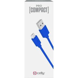 👉 Oplaadkabel blauw PVC One Size Color-Blauw Celly Procompact micro-USB 1 meter 8021735750567