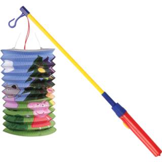 Lampion multi papier Mooie Peppa Pig print met lampionstokje setje