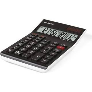 👉 Calculator zwart wit One Size Color-GeenKleur Sharp EL124TWH zwart-wit desk 12 digit 4974019793788