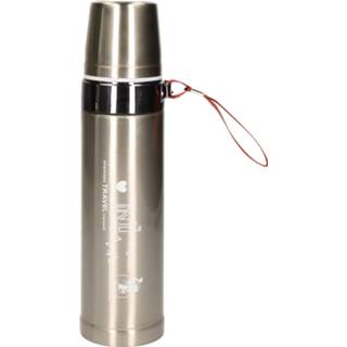 👉 Thermosfles RVS zilver / Isoleerfles Met Bandje Voor Onderweg 750 Ml - Thermosflessen 8720576667606