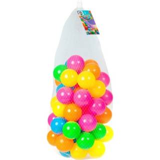 👉 Ballenbak kunststof One Size meerkleurig ballen 150x stuks 6 cm neon kleuren - Speelgoed ballenbakballen gekleurd 8720576268193