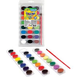 👉 Waterverf kunststof One Size Color-Meerkleurig Crayola uitwasbaar 24 kleuren 71662052409