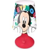 👉 Tafellamp rood wit kunststof One Size Color-Rood Disney Mickey Mouse junior 9 x 18 cm rood/wit 8435507836340