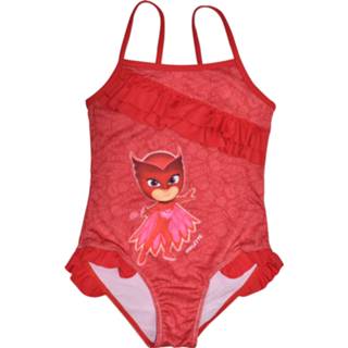 👉 Badpak rood textiel Color-Rood meisjes Disney PJ Masks maat 4 jaar 8720585095346