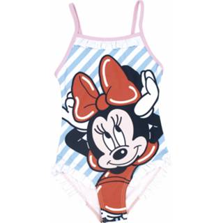 👉 Badpak zalmkleurig polyester Color-Roze Disney Minnie Mouse gestreept zalmroze 2 stuks mt 6 jaar 8720585093595