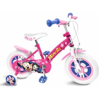 👉 Roze wit staal One Size Color-Roze meisjes Disney Meisjesfiets Minnie Mouse 14 Inch 23,5 cm Knijprem Roze/Wit 3496278620205