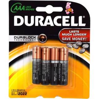 👉 Batterij staal One Size Color-Zwart Duracell batterijen LR03 AAA 4 stuks 5000394097858
