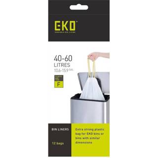 👉 Afvalzak wit polyetheen One Size Color-Wit EKO afvalzakken 40-60 liter code F - 24 rollen 288 8713631993017