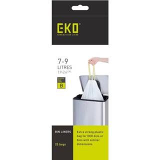 👉 Afvalzak wit polyetheen One Size Color-Wit EKO afvalzakken 7-9 liter code B - 25 stuks 8713631190515