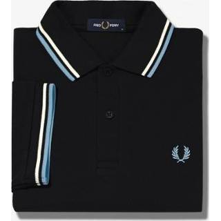 👉 Fred Perry M3600 twin tipped polo p65 black white/sky heren po