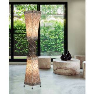 👉 Vloerlamp textiel metaal One Size Color-Bruin Exotic Lifestyle | Rotan Schaal Woonkamer Eetkamer Slaapkamer 1142383384861
