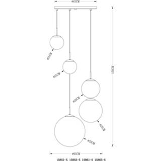 👉 Trapeze metaal One Size kleur hanglamp met 5 lichtpunten | Glas| Rook Woonkamer Eetkamer 1142383384816