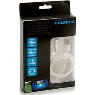 👉 Oplaadkabel wit PVC One Size Color-Zwart Grundig micro-USB 1 meter 8711252096940