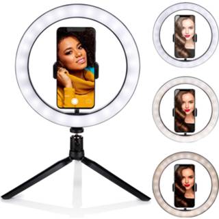 Grundig Selfie Ringlamp Op Statief - Ring Light Voor Smartphone Social Media En Vlogs LED Smartphone Grundig Selfie Ringlamp Op Statief - Ring Light Voor Social Media En Vlogs Led 25 Cm 8711252249841