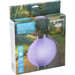 👉 Lampion paars nylon One Size Color-Paars Grundig solar ledverlichting Ø20 8719817613786