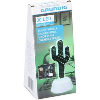 👉 Spiegel groen wit glas One Size Color-Wit Grundig oneindige cactus LED 8x7x18,5 cm groen/wit 8719817624553