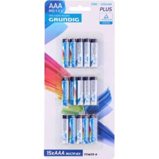 👉 Batterij zink staal One Size Color-Meerkleurig Grundig batterijen R03 AAA 15 stuks 8711252087177