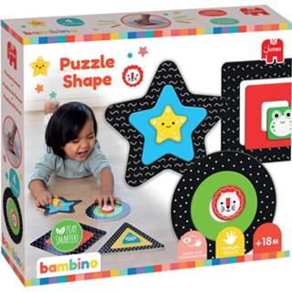 👉 Hout karton One Size Color-Meerkleurig Jumbo vormenpuzzel junior 12-delig 8710126198087