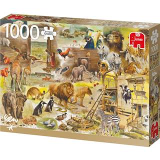 👉 Puzzel One Size meerkleurig Jumbo De constructie van Ark Noach - 1000 stukjes 8710126188545