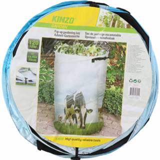 👉 Blauw kunststof One Size Color-Blauw Kinzo tuinafvalzak pop-up koe 120 liter 75 x 45 cm 8719817614455