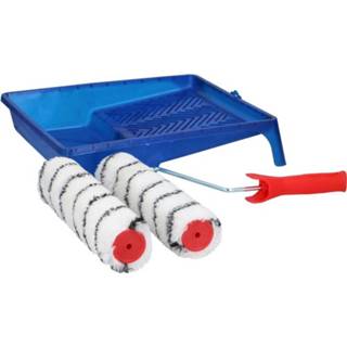 👉 Verfroller One Size meerkleurig Vacht set met verfbak 4-delig - Verfbenodigdheden Schilderbenodigdheden Huis schilderen/verven 8720147233032