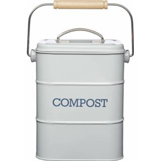Compostbak grijs RVS One Size Color-Grijs KitchenCraft Living Nostalgia 3 liter 5028250583123