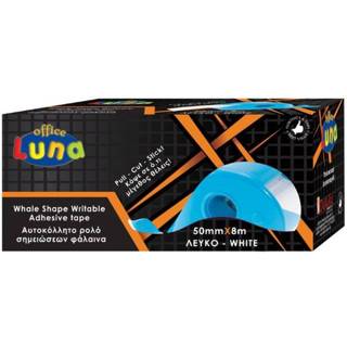👉 Etiket blauw wit papier One Size Color-Wit Luna etiketten Sticky Notes 50 mm x 8 m blauw/wit 2-delig 5205698464553