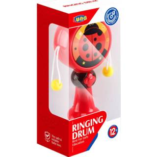👉 Rood kunststof One Size Color-Rood vrouwen Luna rammeldrum Ladybug muziek licht junior 17 cm 5205698536816