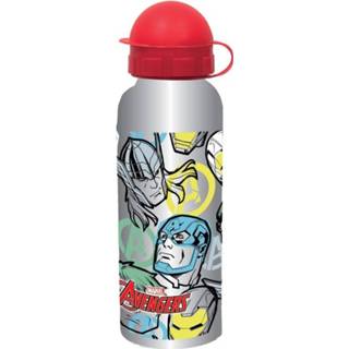 👉 Drinkbeker rood aluminium zilver One Size Color-Zilver Marvel Avengers junior 520 ml zilver/rood 5204549135130