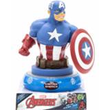 👉 Nachtlamp blauw kunststof One Size Color-Blauw Marvel 3D Captain America led junior 15 cm 8435507848046