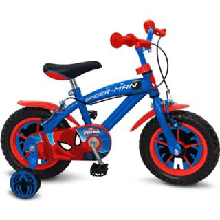 👉 Jongensfiets blauw rood staal One Size Color-Blauw jongens Marvel Spider-Man 14 Inch 23,5 cm V-Brakes Blauw/Rood 3496272500206