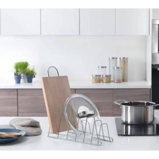 👉 Metaal zilver staal One Size Color-Zilver Metaltex pannendekselrek Cricket 34 x 18 cm 8002523610065