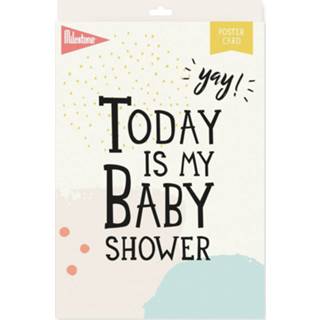 👉 Poster papier One Size Color-Meerkleurig baby's Milestone Today is my babyshower! A4-formaat 8718564767711