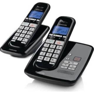 👉 Vaste telefoon One Size zwart Dect Huistelefoon 2 Handsets S3012 5055374707852
