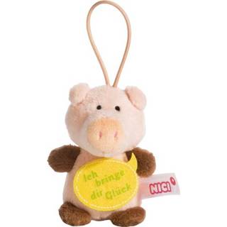 👉 Roze polyester One Size Color-Roze Nici knuffelhanger Varken geluk junior 9,5 cm 4012390448696