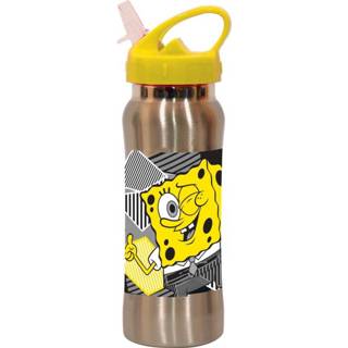 👉 Drinkbeker geel RVS zilver One Size Color-Zilver Nickelodeon Spongebob junior 580 ml zilver/geel 5204549131125